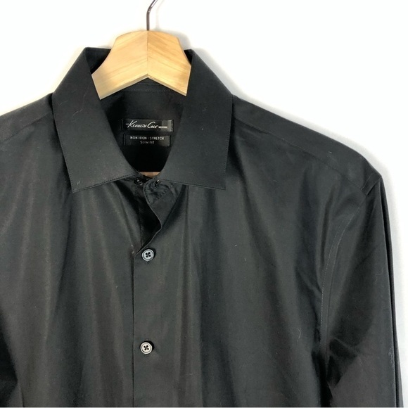 Kenneth Cole New York Non Iron Stretch Black Long Sleeve Button Down 15 - Picture 3 of 3